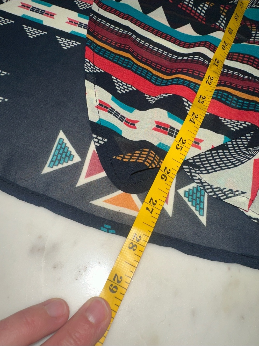 Lightweight Aztec Print Kimono Cardigan - Black & Teal Xhilaration size XS - Picture 7 of 7